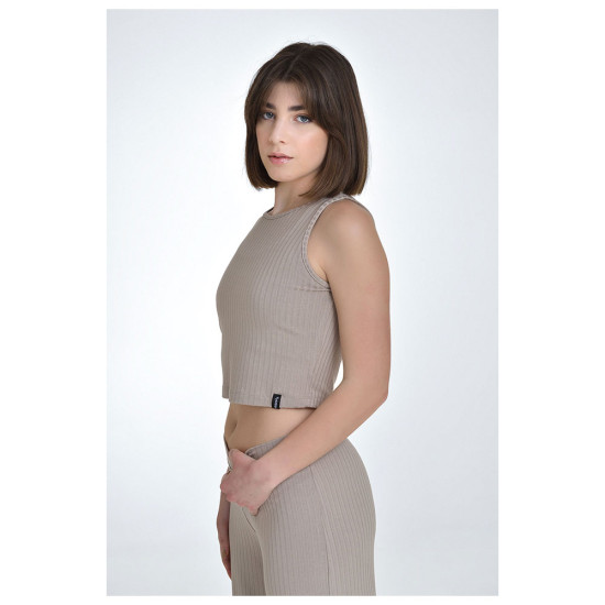 Target Γυναικεία αμάνικη μπλούζα Sleeveless Crop Top "Rib Viscose"